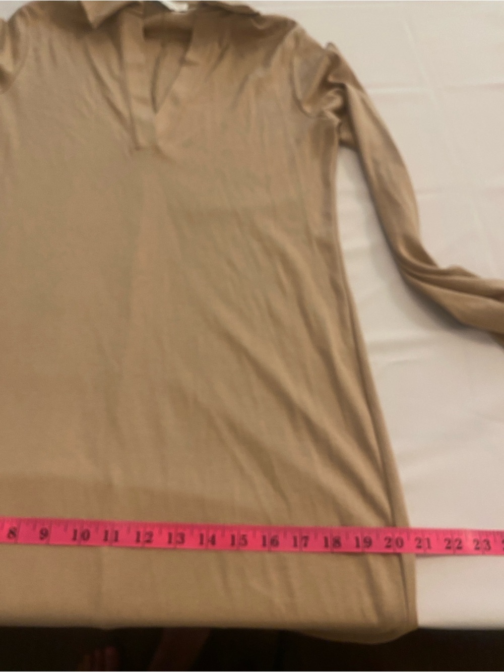 Vince Tan Long Sleeve Collared Polo Midi Long Shirt Dress NEW size medium - Picture 5 of 15